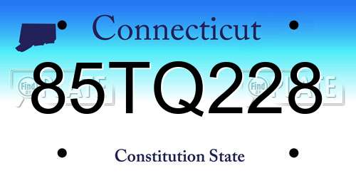 85TQ228 Connecticut License Plate