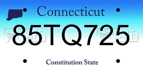 85TQ725 Connecticut License Plate
