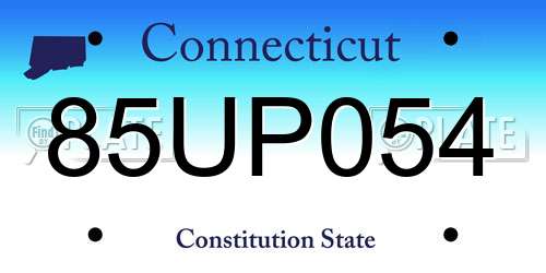 85UP054 Connecticut License Plate