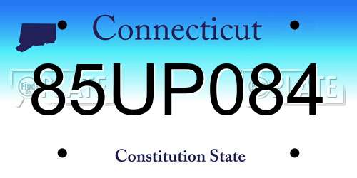 85UP084 Connecticut License Plate