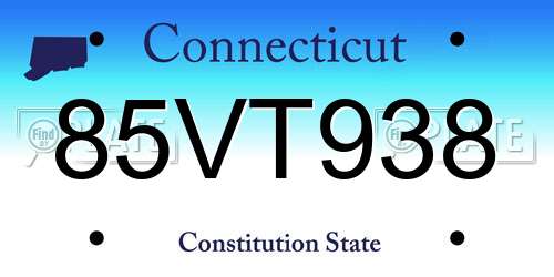 85VT938 Connecticut License Plate