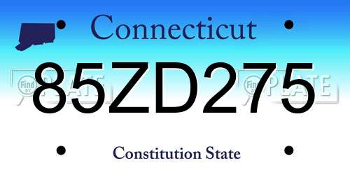 85ZD275 Connecticut License Plate