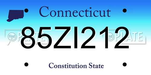 85ZI212 Connecticut License Plate
