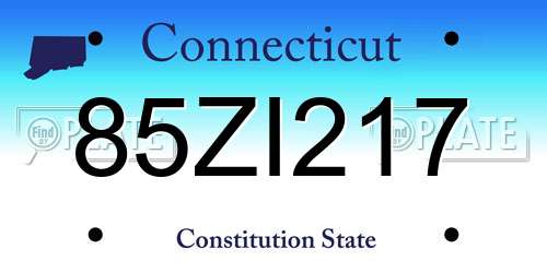 85ZI217 Connecticut License Plate