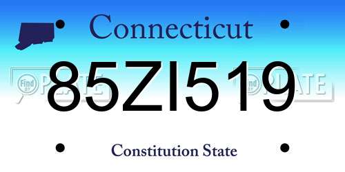 85ZI519 Connecticut License Plate