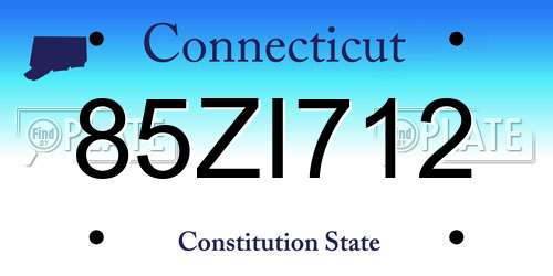 85ZI712 Connecticut License Plate
