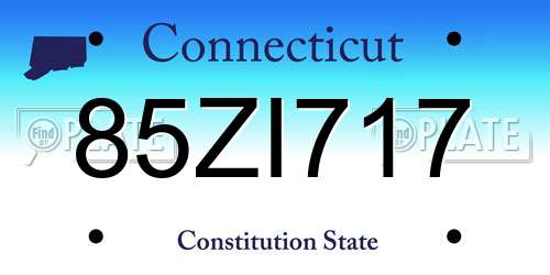 85ZI717 Connecticut License Plate
