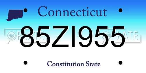 85ZI955 Connecticut License Plate