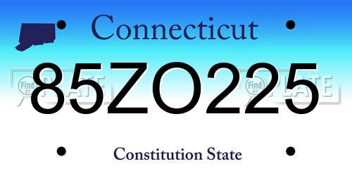 85ZO225 Connecticut License Plate