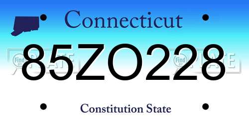85ZO228 Connecticut License Plate