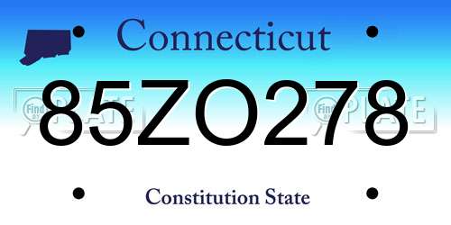 85ZO278 Connecticut License Plate