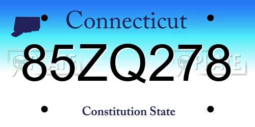 85ZQ278 Connecticut License Plate