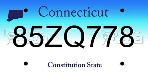 85ZQ778 Connecticut License Plate