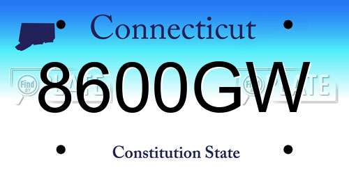 8600GW Connecticut License Plate