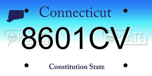 8601CV Connecticut License Plate