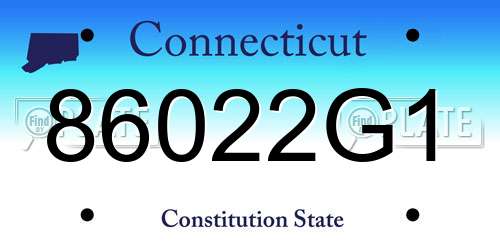 86022G1 Connecticut License Plate
