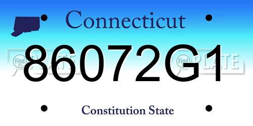 86072G1 Connecticut License Plate
