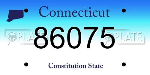 86075 Connecticut License Plate