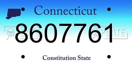 8607761 Connecticut License Plate