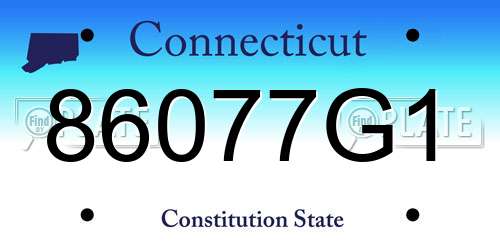 86077G1 Connecticut License Plate
