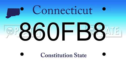 860FB8 Connecticut License Plate