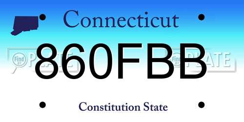 860FBB Connecticut License Plate