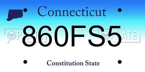 860FS5 Connecticut License Plate