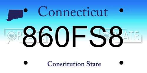 860FS8 Connecticut License Plate