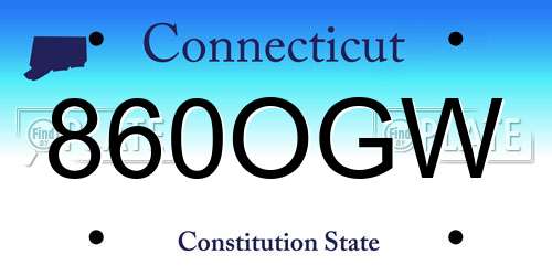 860OGW Connecticut License Plate