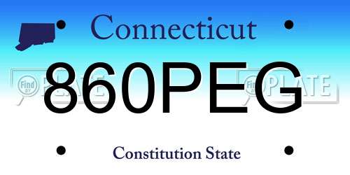 860PEG Connecticut License Plate