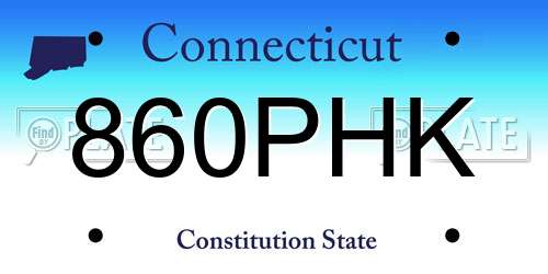 860PHK Connecticut License Plate