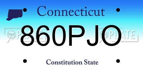 860PJO Connecticut License Plate