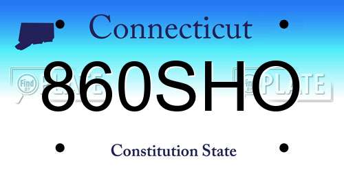 860SHO Connecticut License Plate