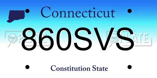 860SVS Connecticut License Plate