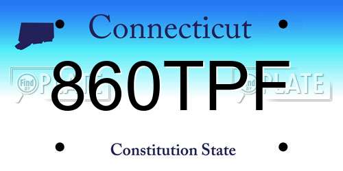 860TPF Connecticut License Plate