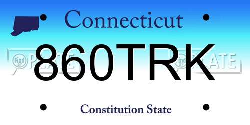 860TRK Connecticut License Plate