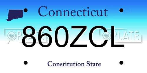 860ZCL Connecticut License Plate