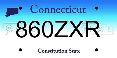 860ZXR Connecticut License Plate