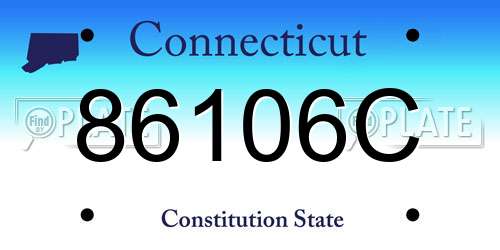 86106C Connecticut License Plate