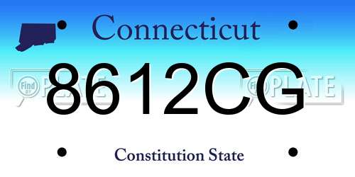 8612CG Connecticut License Plate