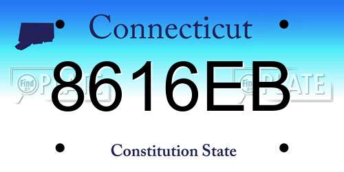 8616EB Connecticut License Plate