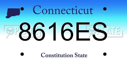 8616ES Connecticut License Plate