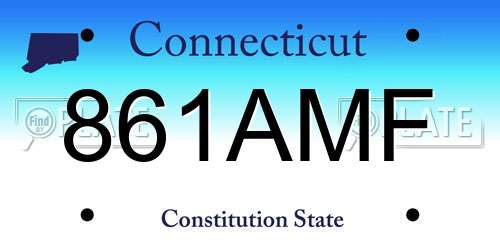 861AMF Connecticut License Plate