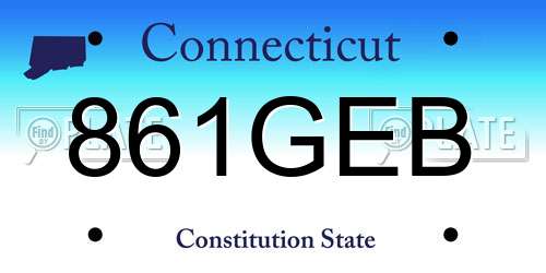 861GEB Connecticut License Plate