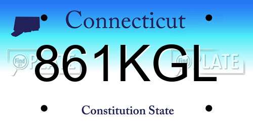 861KGL Connecticut License Plate