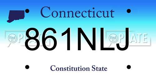 861NLJ Connecticut License Plate