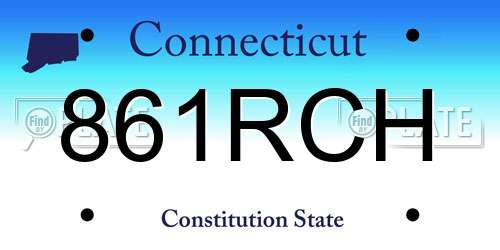 861RCH Connecticut License Plate