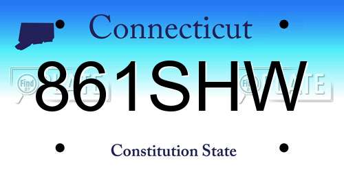 861SHW Connecticut License Plate