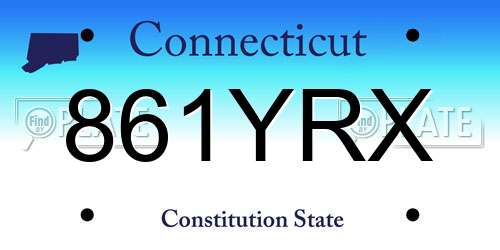 861YRX Connecticut License Plate