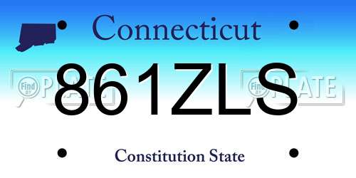 861ZLS Connecticut License Plate